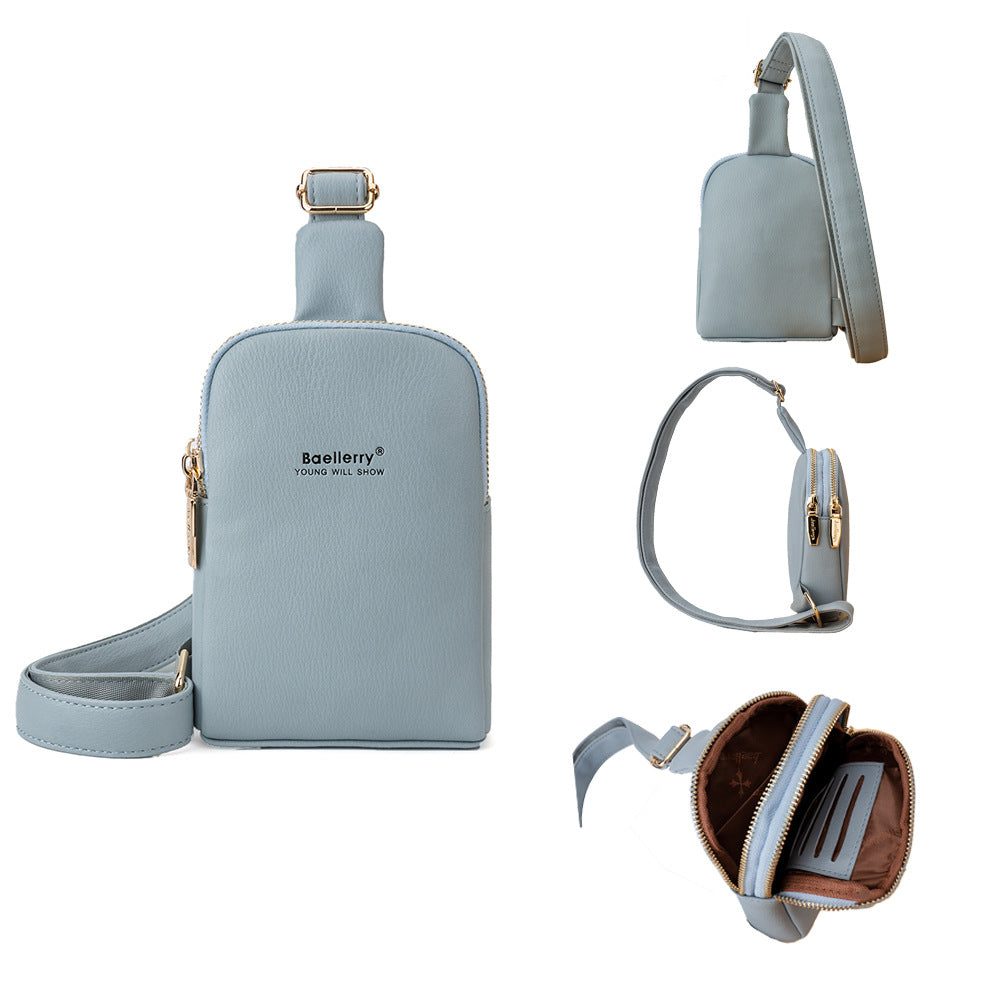BAELLERRY N8916 Women's PU Leather Chest Bag Crossbody Bag Phone Pouch Purse BAELLERRY N8916 Women's PU Leather Chest Bag Crossbody Bag Phone Pouch Purse